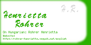 henrietta rohrer business card